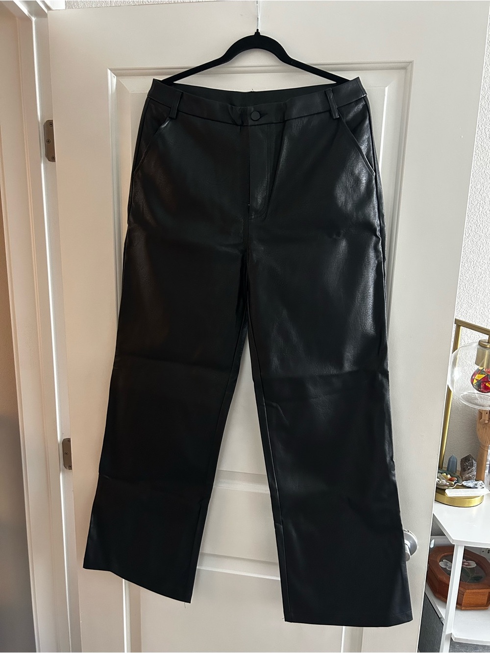 Faux leather pants